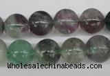 CRO389 15.5 inches 14mm round fluorite gemstone beads wholesale