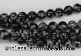 CRO39 15.5 inches 6mm round snowflake obsidian beads wholesale