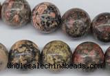 CRO446 15.5 inches 16mm round red leopard skin jasper beads wholesale