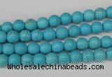 CRO47 15.5 inches 6mm round synthetic turquoise beads wholesale