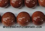 CRO486 15.5 inches 18mm round goldstone beads wholesale