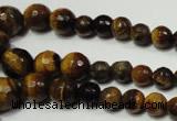 CRO710 15.5 inches 6mm – 14mm faceted round yellow tiger eye beads