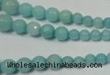 CRO718 15.5 inches 6mm – 14mm faceted round candy jade beads