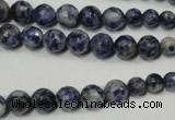 CRO733 15.5 inches 6mm – 14mm faceted round blue spot stone beads