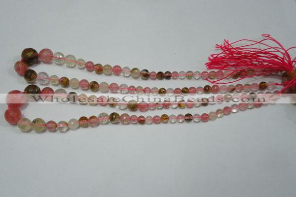 CRO746 15.5 inches 6mm – 14mm faceted round watermelon beads