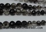 CRO749 15.5 inches 6mm – 14mm faceted round watermelon black beads