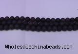 CRO840 15.5 inches 4mm round matte smoky quartz beads