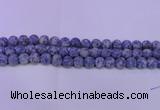 CRO850 15.5 inches 4mm round matte blue spot beads