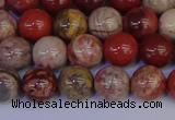 CRO872 15.5 inches 8mm round red porcelain beads wholesale