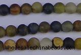 CRO910 15.5 inches 4mm round matte golden pietersite beads