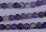 CRO920 15.5 inches 4mm round matte dogtooth amethyst beads