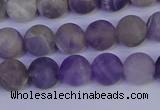 CRO922 15.5 inches 8mm round matte dogtooth amethyst beads