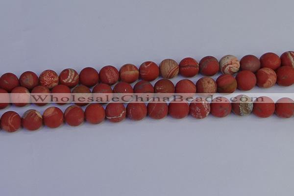 CRO934 15.5 inches 12mm round matte red jasper beads wholesale