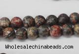 CRO94 15.5 inches 8mm round red leopard skin jasper beads wholesale