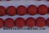 CRO943 15.5 inches 10mm round matte red jasper beads wholesale