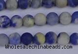 CRO951 15.5 inches 6mm round matte sodalite beads wholesale