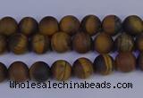 CRO960 15.5 inches 4mm round matte yellow tiger eye beads wholesale