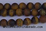 CRO961 15.5 inches 6mm round matte yellow tiger eye beads wholesale