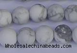 CRO984 15.5 inches 12mm round matte white howlite beads wholesale