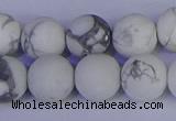 CRO985 15.5 inches 14mm round matte white howlite beads wholesale