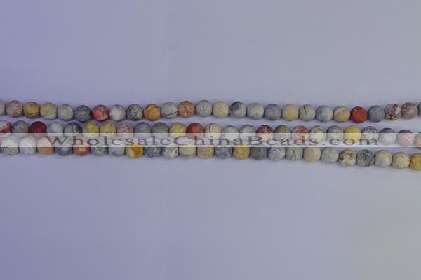 CRO991 15.5 inches 6mm round matte sky eye stone beads wholesale