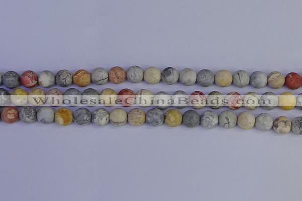 CRO993 15.5 inches 10mm round matte sky eye stone beads wholesale