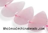 CRQ05 15 inch 20*30mm flat teardrop rose quartz beads Wholesale