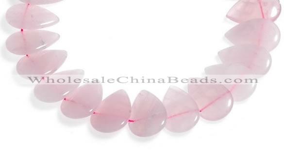 CRQ05 15 inch 20*30mm flat teardrop rose quartz beads Wholesale