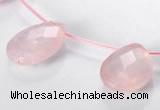 CRQ06 19*25mm faceted teardrop A grade natural rose quartz beads