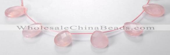 CRQ06 19*25mm faceted teardrop A grade natural rose quartz beads