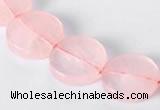 CRQ10 16mm coin A grade natural rose quartz beads Wholesale