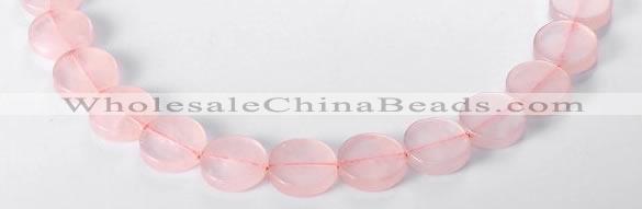 CRQ10 16mm coin A grade natural rose quartz beads Wholesale