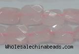 CRQ101 15.5 inches 14*14mm faceted square natural rose quartz beads