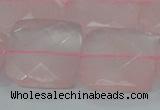 CRQ102 15.5 inches 25*25mm faceted square natural rose quartz beads