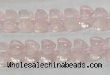 CRQ105 15.5 inches 7*11mm double heart natural rose quartz beads