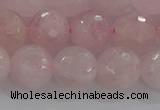 CRQ131 15.5 inches 10mm faceted round natural rose quartz beads