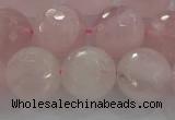 CRQ132 15.5 inches 12mm faceted round natural rose quartz beads