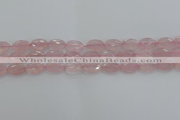 CRQ146 15.5 inches 10*14mm faceted oval natural rose quartz beads