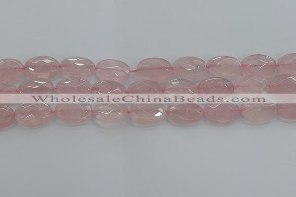 CRQ149 15.5 inches 15*20mm faceted oval natural rose quartz beads