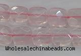 CRQ154 15.5 inches 10mm faceted square natural rose quartz beads