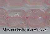 CRQ158 15.5 inches 20mm faceted square natural rose quartz beads