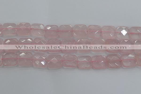 CRQ158 15.5 inches 20mm faceted square natural rose quartz beads