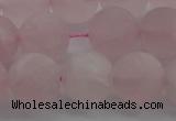 CRQ184 15.5 inches 12mm round matte rose quartz beads wholesale