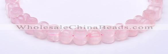 CRQ19 12*12mm dumbbell-shaped natural rose quartz bead Wholesale