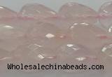 CRQ197 15.5 inches 12*16mm faceted teardrop natural rose quartz beads