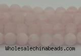 CRQ220 15.5 inches 4mm round matte rose quartz gemstone beads