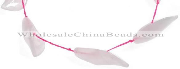 CRQ23 14*35mm daffodilly petal rose quartz beads Wholesale