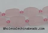 CRQ232 15.5 inches 9*16mm oval rose quartz beads wholesale