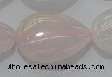 CRQ241 15.5 inches 18*25mm flat teardrop rose quartz beads