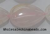 CRQ242 15.5 inches 22*30mm flat teardrop rose quartz beads